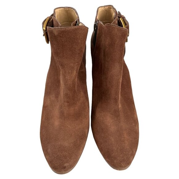 MICHAEL Michael Kors Adams Cutout Buckle Booties in Brown Tan Size 9.5M - Picture 4 of 14